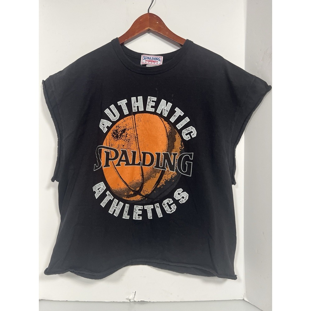 Vintage‎ Spalding ATLETICS Men's XL Game Ball Black SLEEVELESS USA 90s